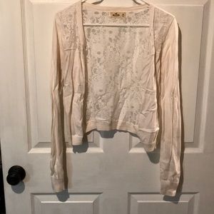 Hollister white cardigan